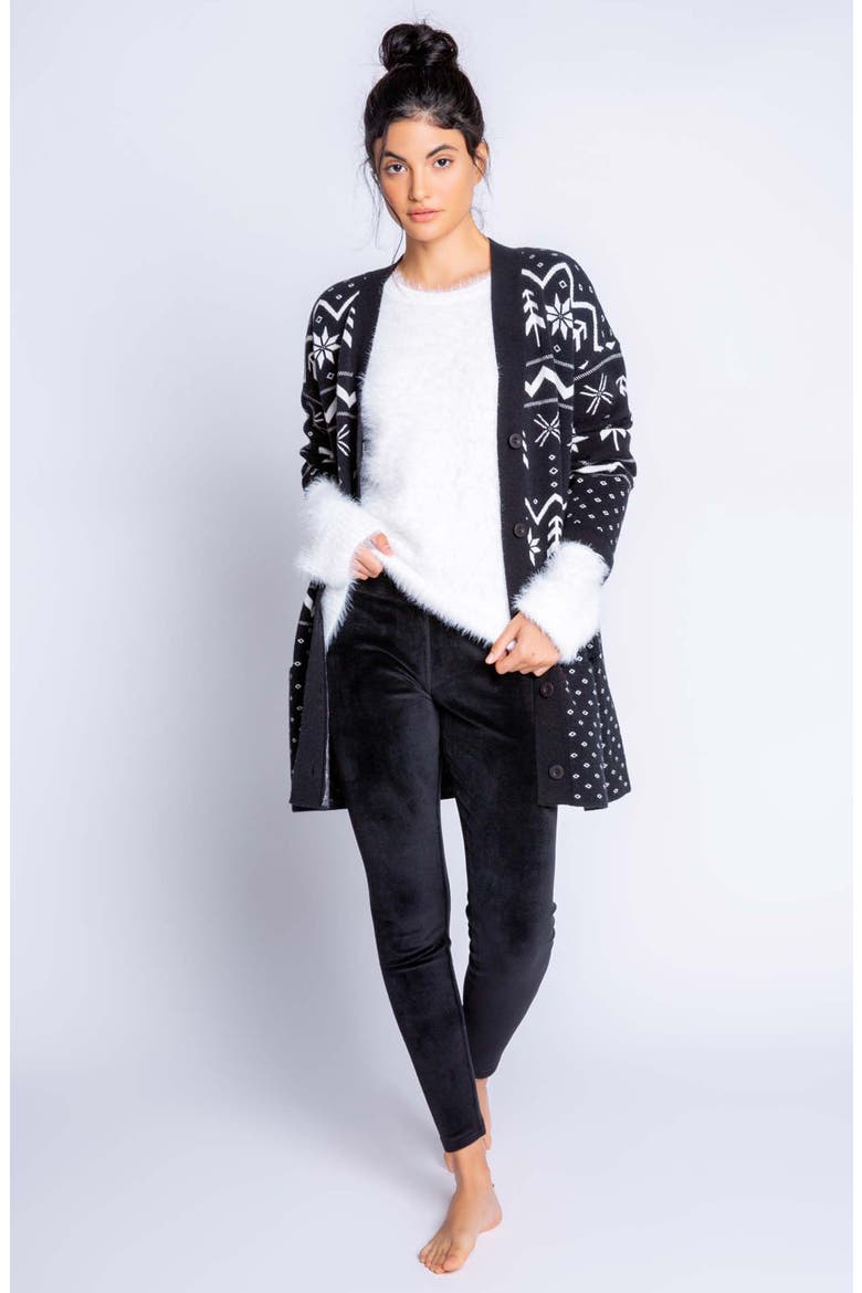 Alpine Night Cardigan, Alternate, color, BLACK