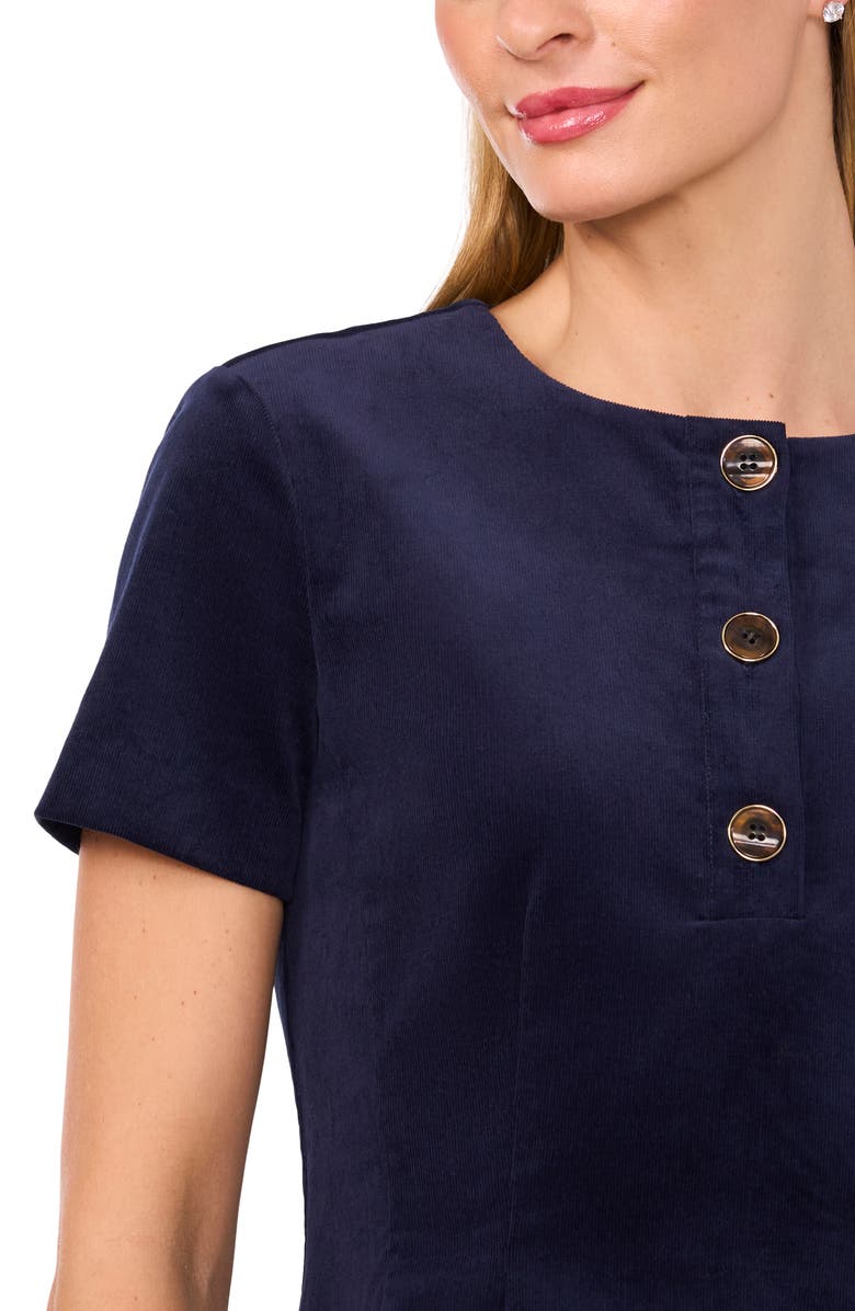 Ted Baker Stretch Cotton Corduroy Minidress, Alternate, color, Baritone Blue