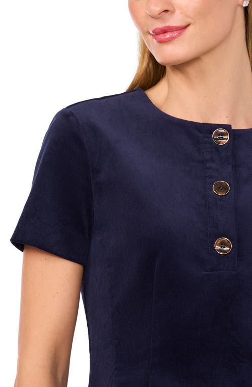 Ted Baker Cordis Placket Corduroy Mini Dress In Blue
