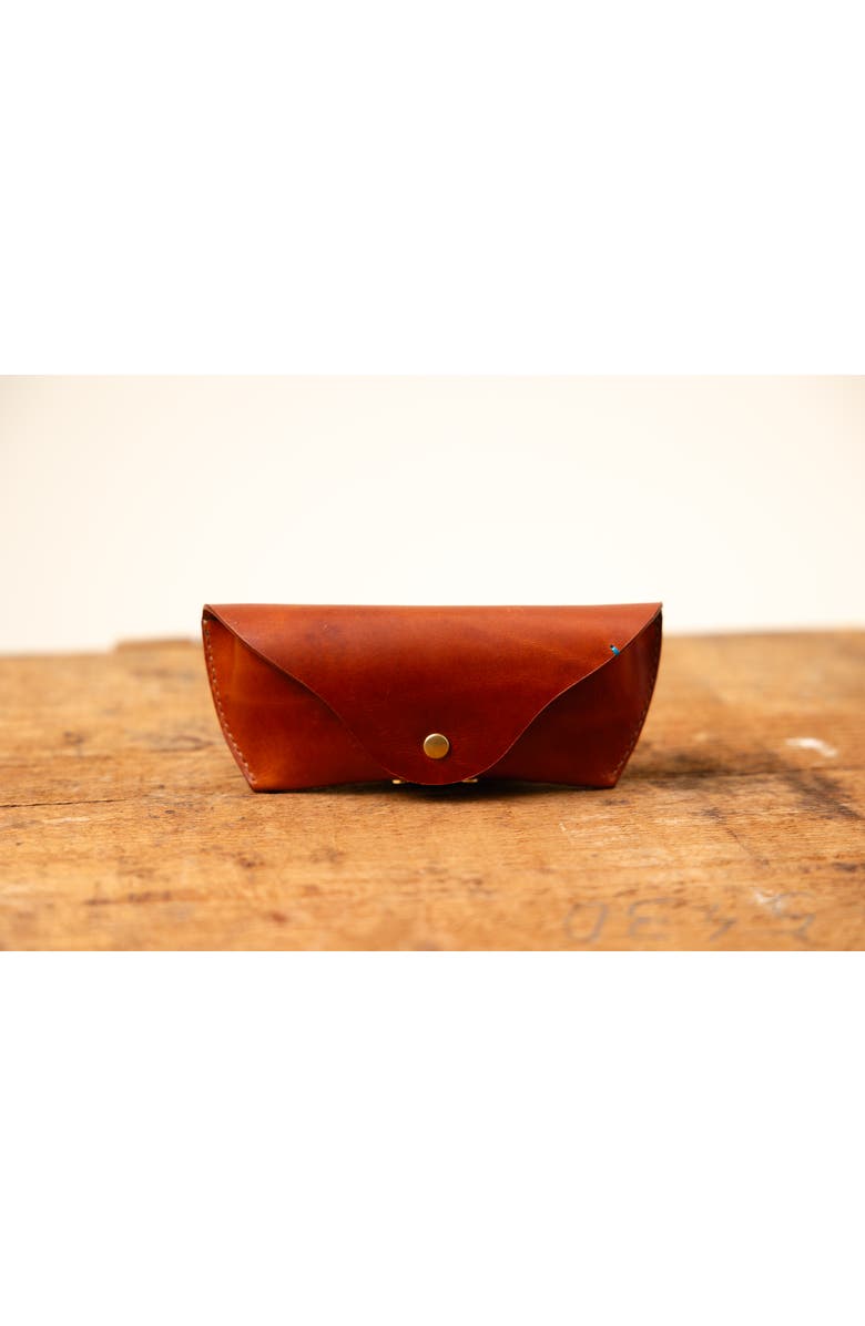 Bluebonnet The Companion Horween Leather Sunglass Case, Alternate, color, English Tan