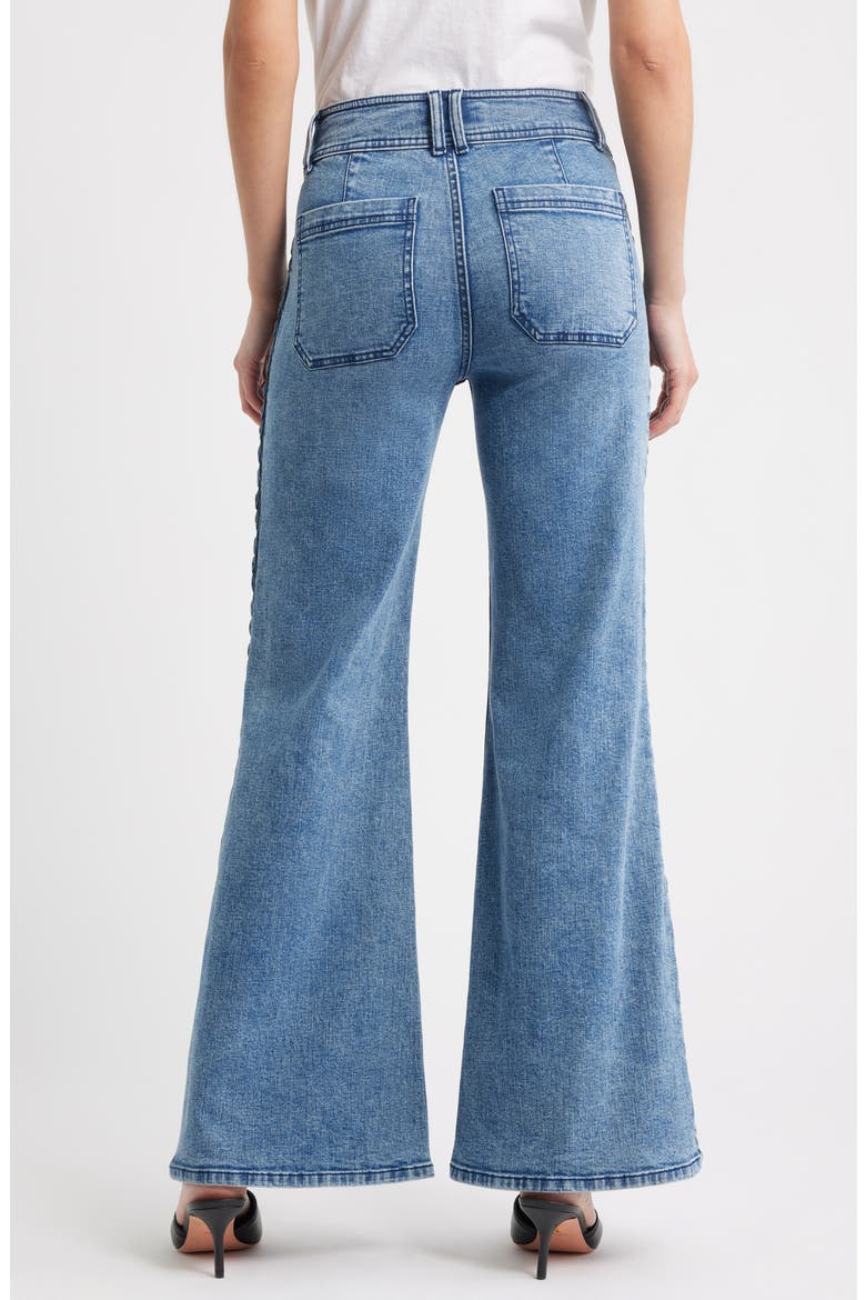 Side Braid Wide Leg Jeans, Alternate, color, VINTAGE WHISKER