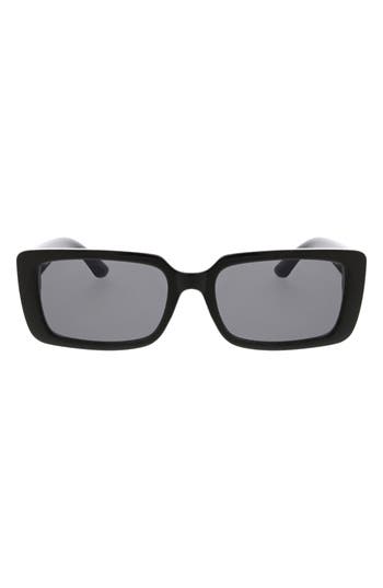 Bcbg 54mm Rectangular Sunglasses In Shiny Black