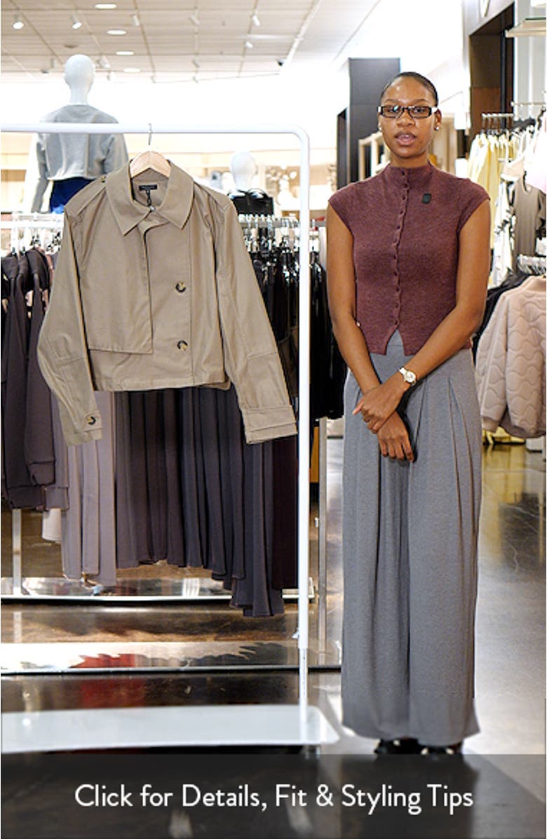 Jamie Double Breasted Crop Cotton Trench Coat, sales video thumbnail