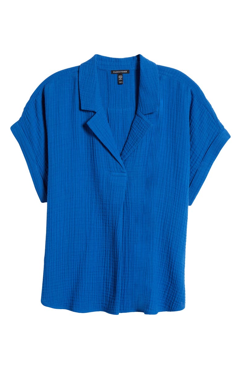 Eileen Fisher Organic Cotton Gauze Top, Alternate, color, Ink