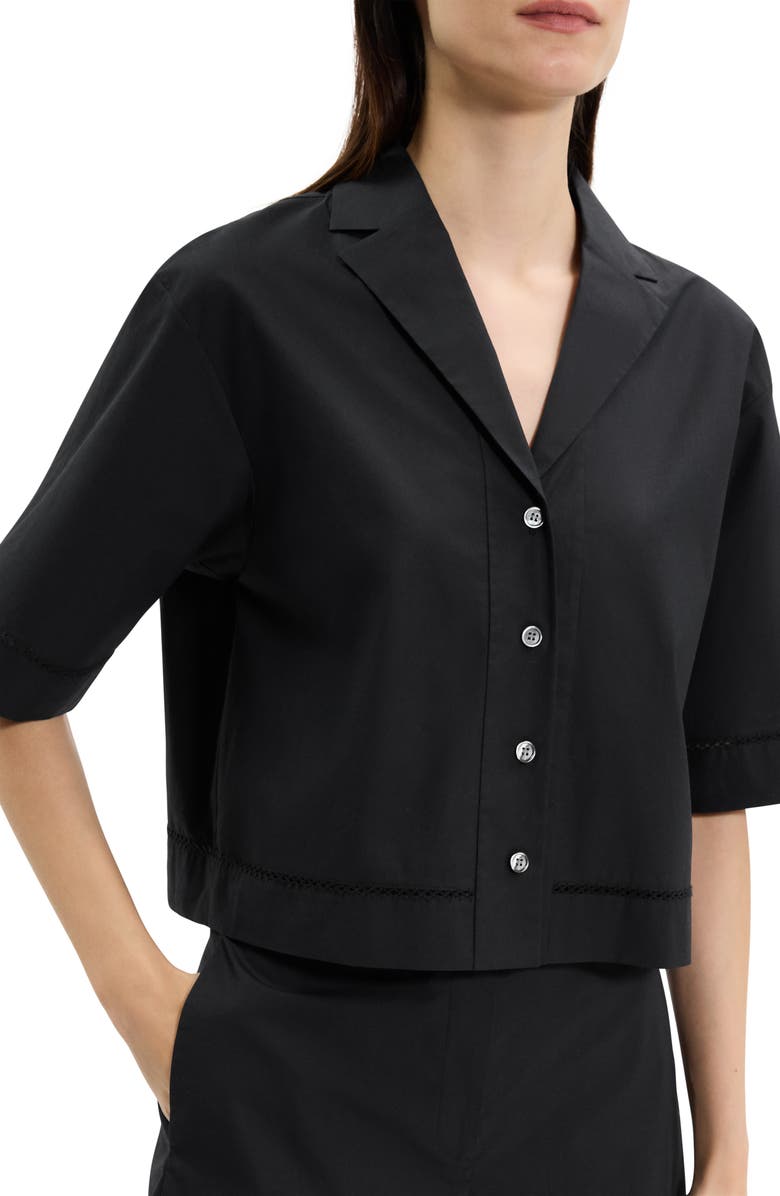 Theory Boxy Woven Crop Shirt, Alternate, color, 