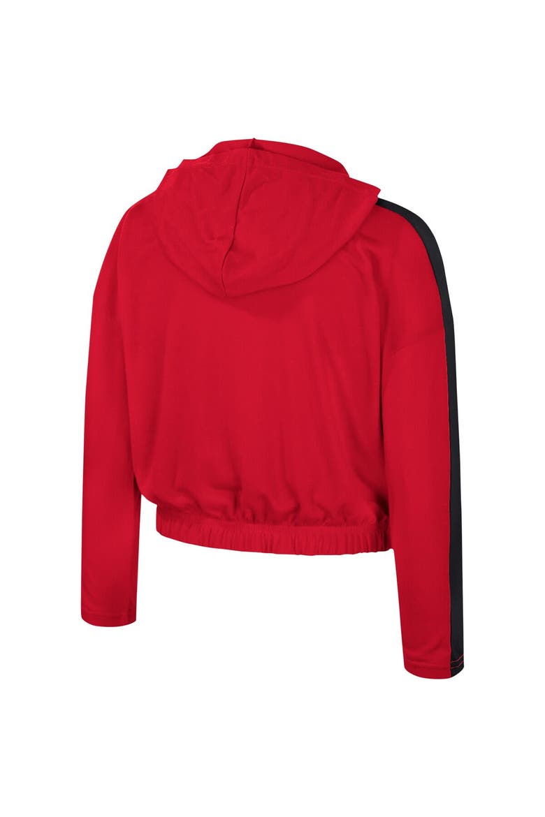 Girls Youth Colosseum Scarlet Nebraska Huskers Illumination Long Sleeve Hoodie T-Shirt, Alternate, color, Scarlet