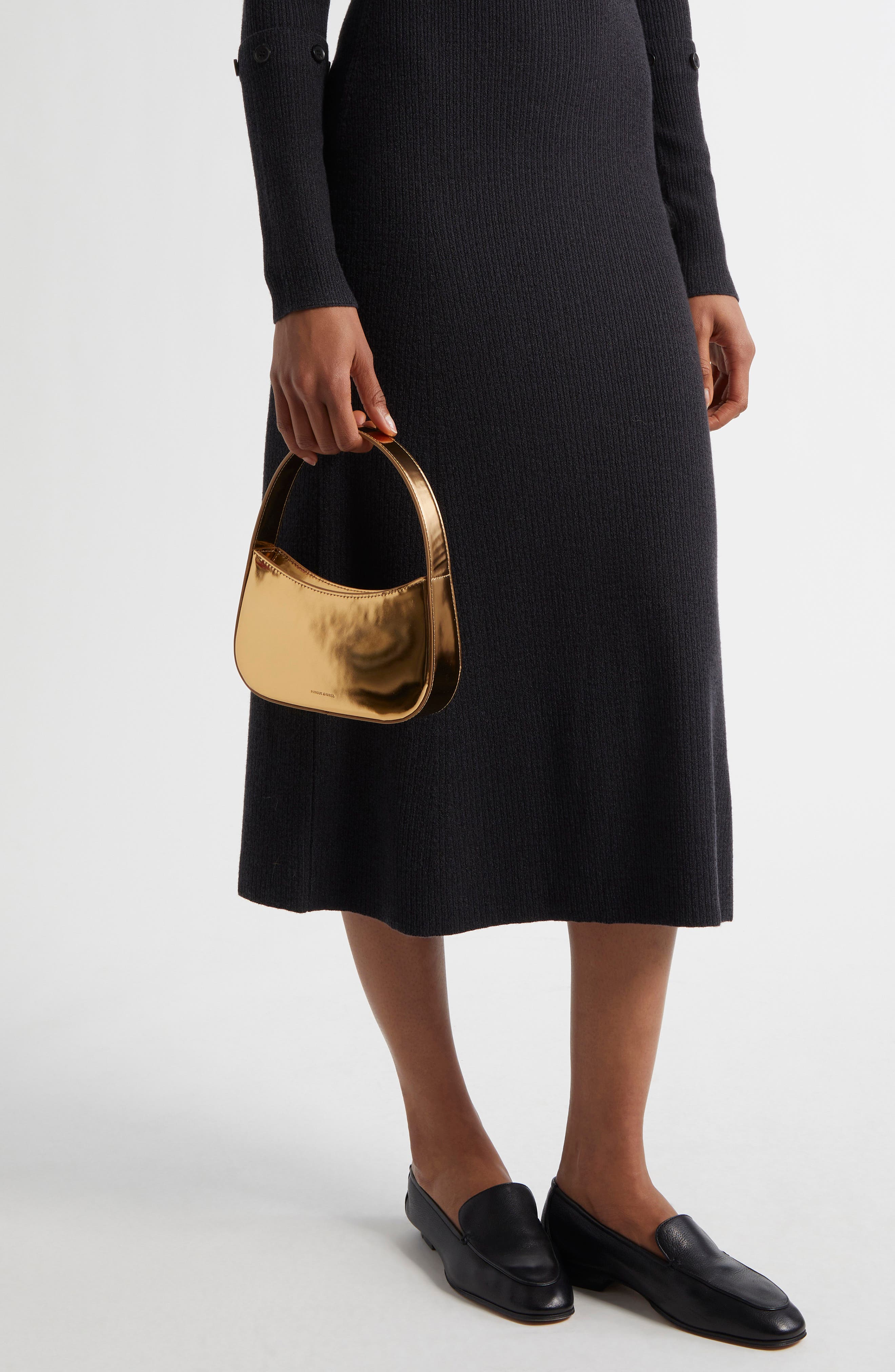 Mansur Gavriel Mini BonBon Metallic Leather Shoulder Bag, Alternate, color, 