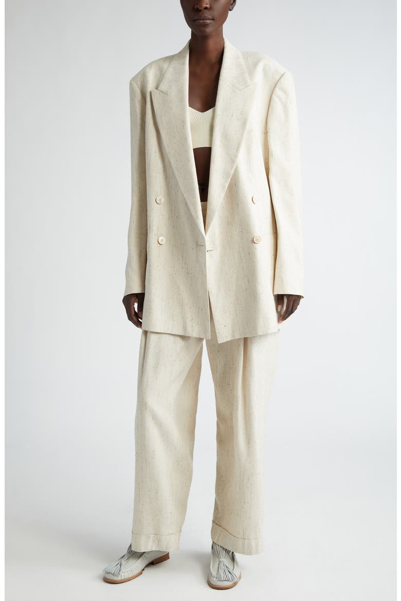 Loose Fit Double Breasted Blazer, Alternate, color, ECRU 5