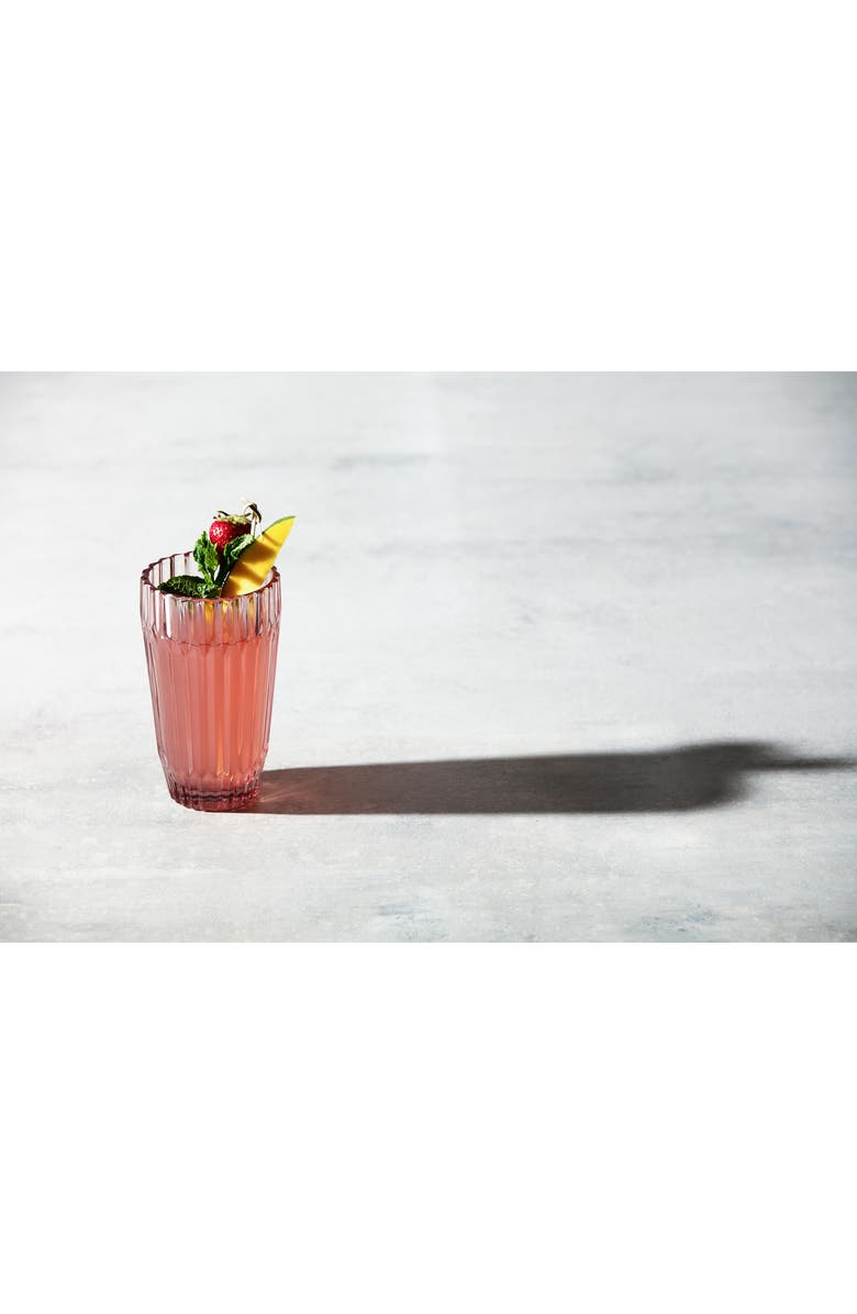 Fortessa Archie Set of 6 Pink Iced Beverage Glasses, Alternate, color, Pink