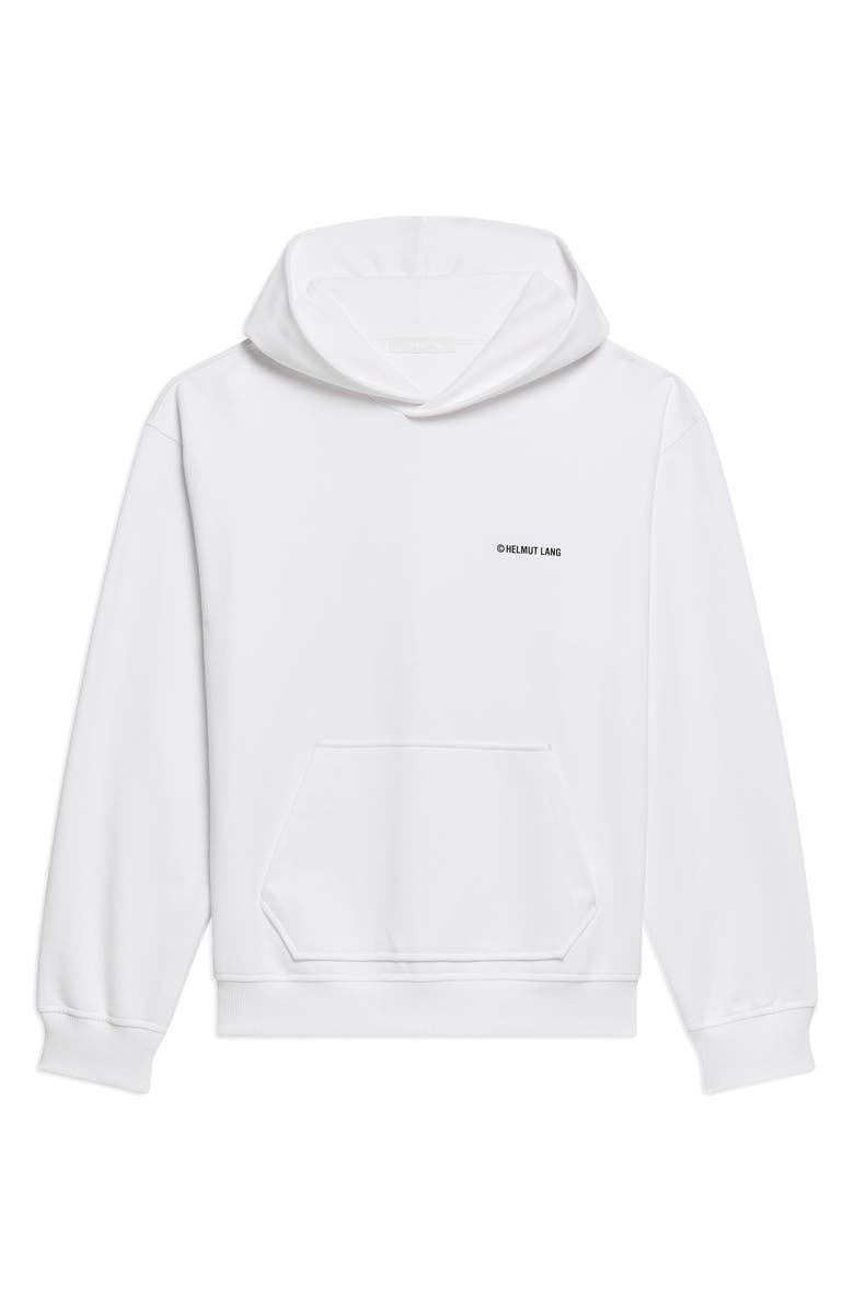 Helmut Lang Plastic Compact Cotton Graphic Hoodie, Alternate, color, White