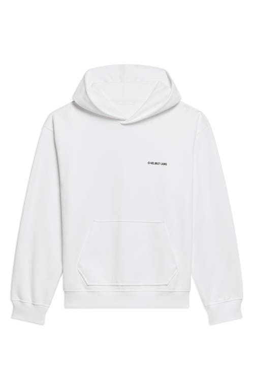 Helmut Lang Plastic Compact Cotton Graphic Hoodie In White