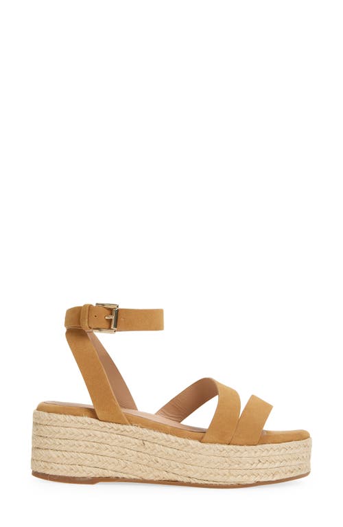 Lk Bennett Siena Ankle Strap Espadrille Platform Wedge Sandal In Tan