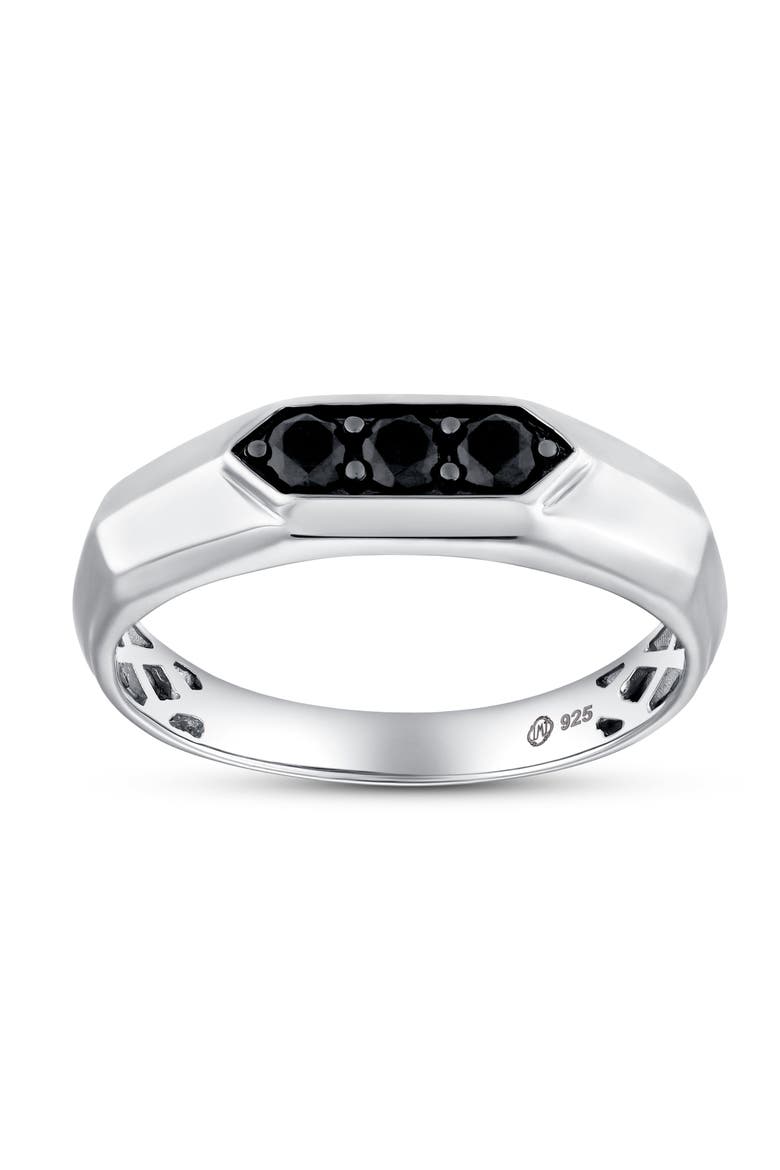 Tora 0.3CT Hexagon Black Spinel Ring 925 Silver, Main, color, Sterling Silver