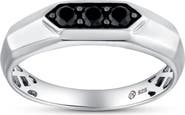 LuvMyJewelry Tora 0.3CT Hexagon Black Spinel Ring 925 Silver
