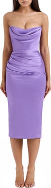 HOUSE OF CB Santana Strapless Satin Cocktail Dress
