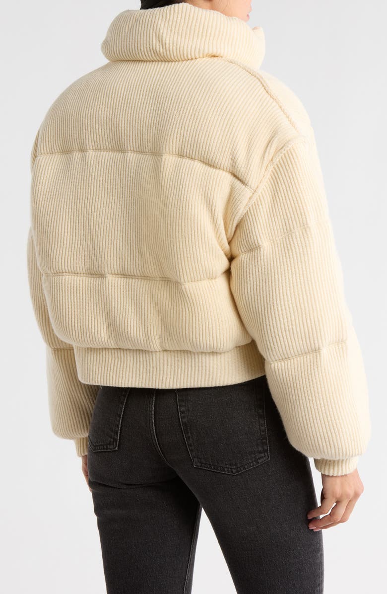 BLANKNYC Sweater Bomber Puffer Jacket, Alternate, color, Cream Pie