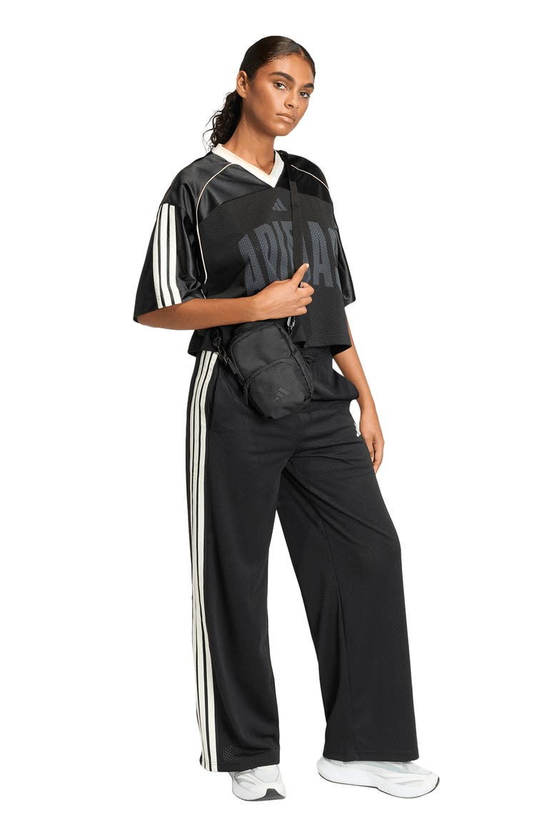 Stadium Mesh Pants, Alternate, color, BLACK/ WHITE/ CRYSTAL LINEN