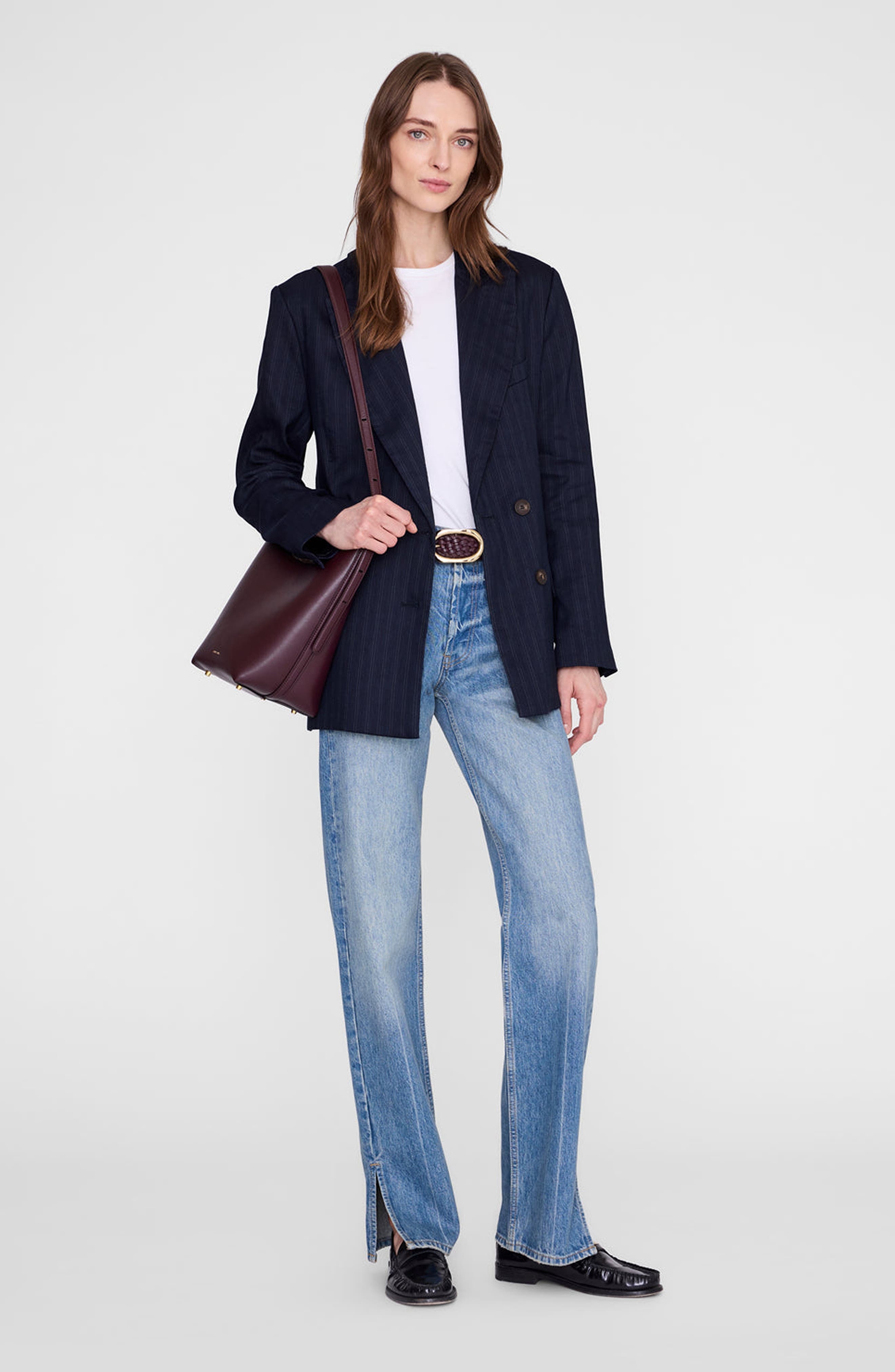 Elly Medium Grained Leather Bucket Bag, Alternate, color, Fig
