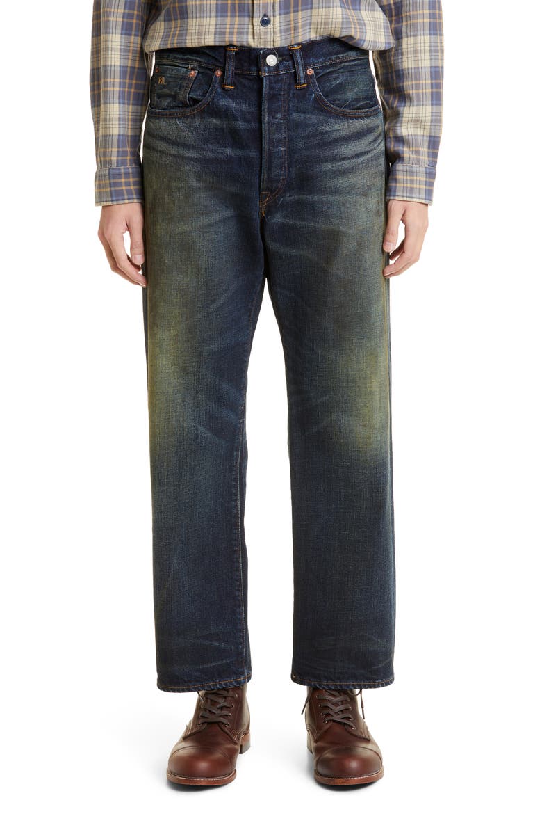 Vintage Straight Leg Jeans, Main, color, BLUE