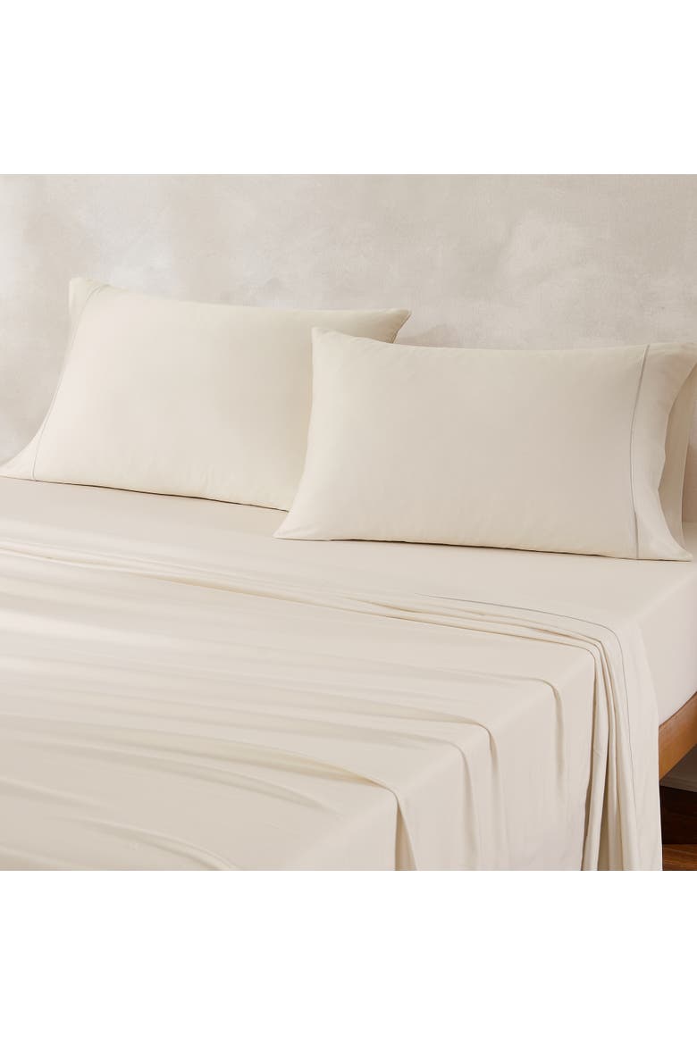 Linear Cotton Sheet Set, Alternate, color, Cream