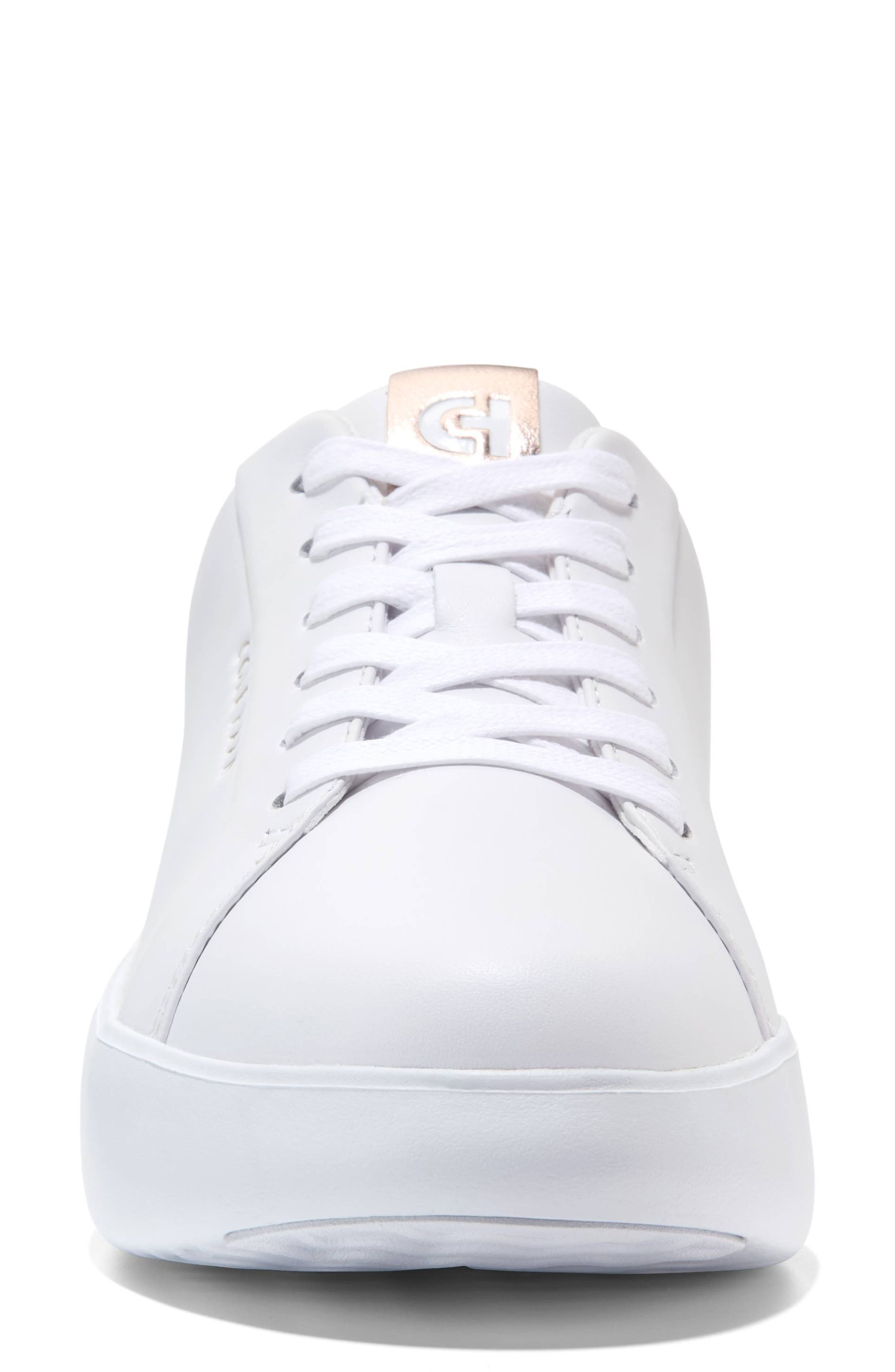 Cole Haan Grand Crosscourt Joy Platform Sneaker, Alternate, color, Optic White/ Rose Gold