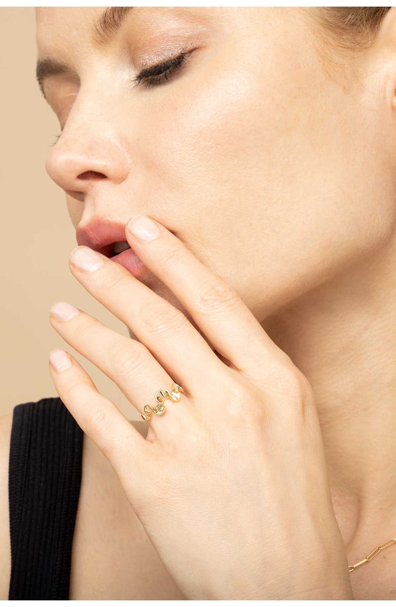 Oradina 14K Solid Gold Stack Ribbon Ring, Alternate, color, Yellow Gold