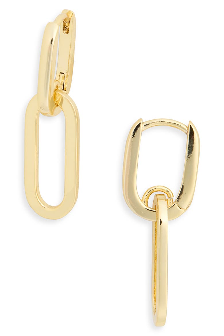Paper Clip Chain Drop Earrings, Main, color, GOLD