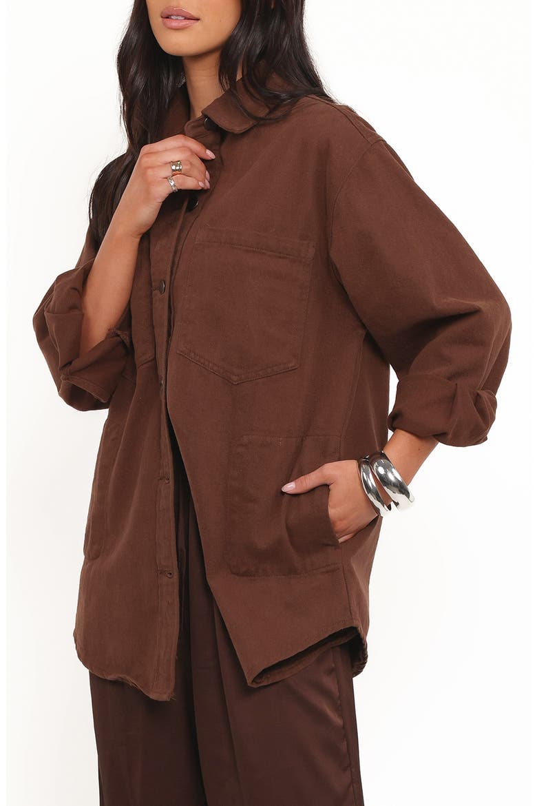 Toto Denim Shacket, Alternate, color, CHOCOLATE BROWN