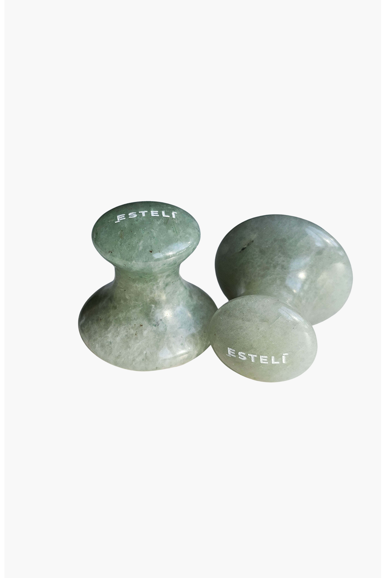 Pair of Aventurine Mushroom Gua Sha FACE, Main, color, Light Green