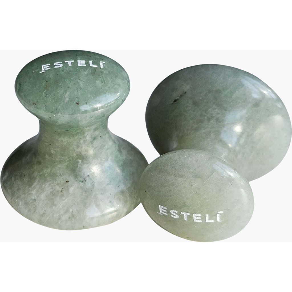 Esteli Pair Of Aventurine Mushroom Gua Sha Face In Light Green