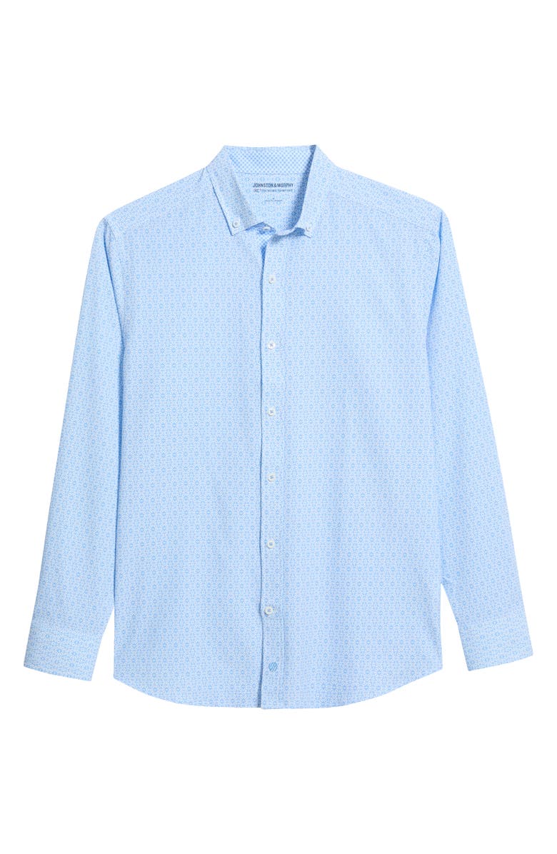 Johnston & Murphy XC+<sup>™</sup> Football Print Performance Button-Down Shirt, Main, color,