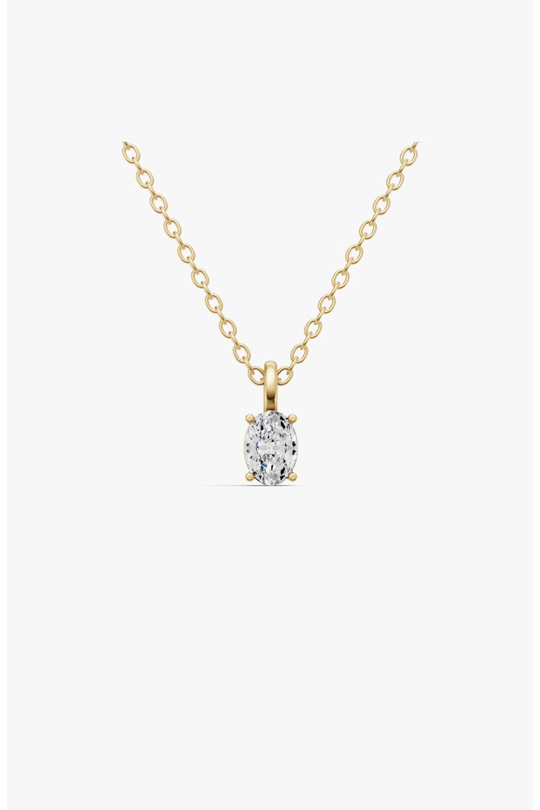 14K Gold 0.5 ct Lab Grown Oval Cut Diamond Solitaire Pendant, Main, color, Yellow Gold