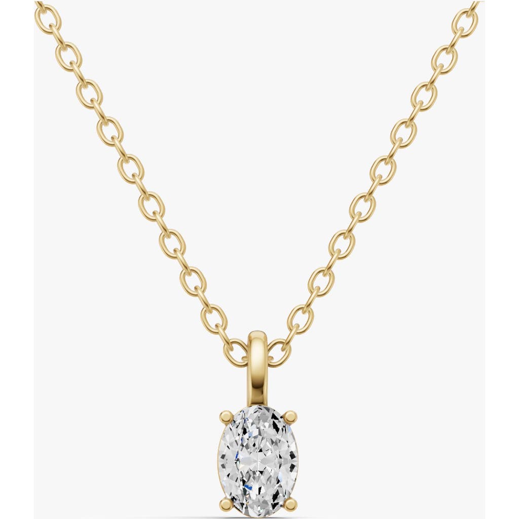 Sereia Official 14k Gold 1 Ct Lab Grown Oval Cut Diamond Solitaire Pendant In Yellow Gold