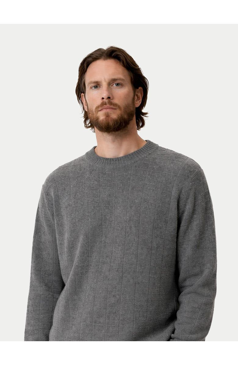 GOBI Mongolian Cashmere Square-Patterned Cashmere Sweater, Alternate, color, Dim Gray