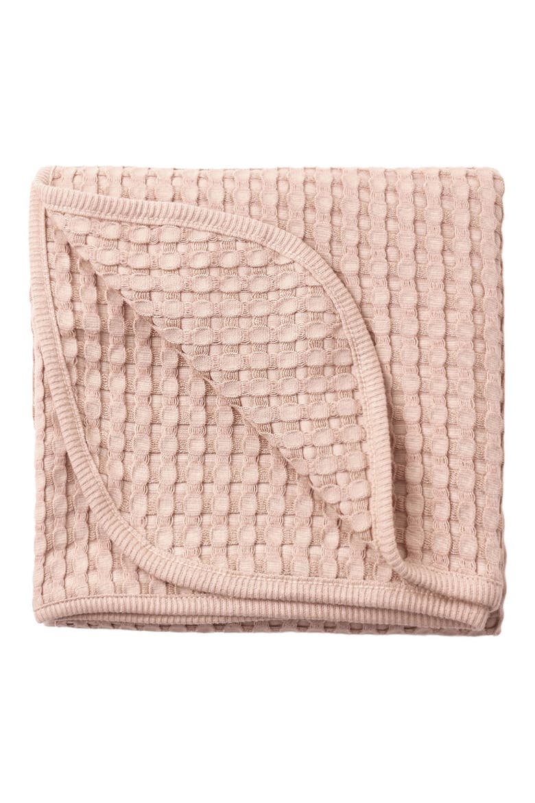 Waffle Knit Baby Blanket, Alternate, color, DUSTY-ROSE