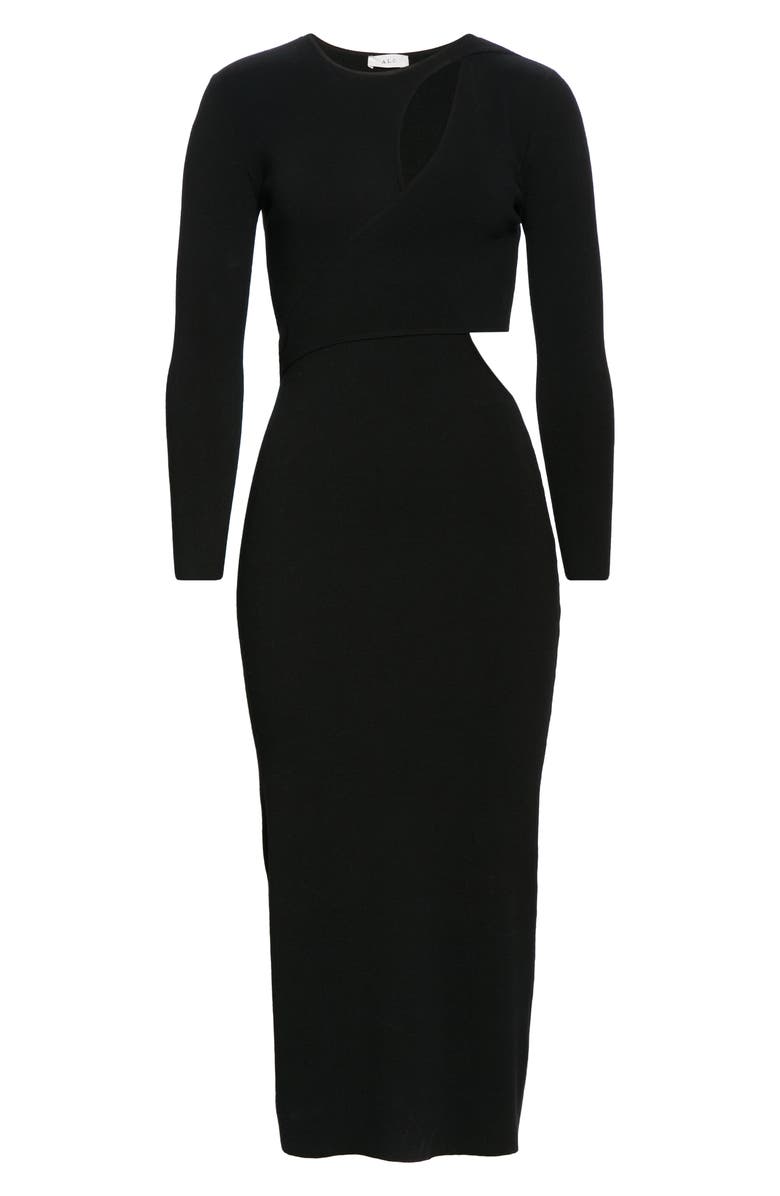 A.L.C. Lorelei Long Sleeve Cutout Knit Midi Dress, Alternate, color, 