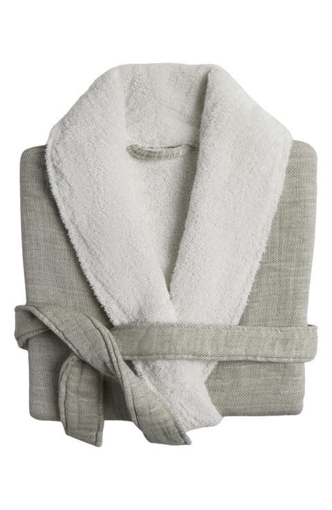 Organic Cotton & Linen Blend Terry Gauze Robe