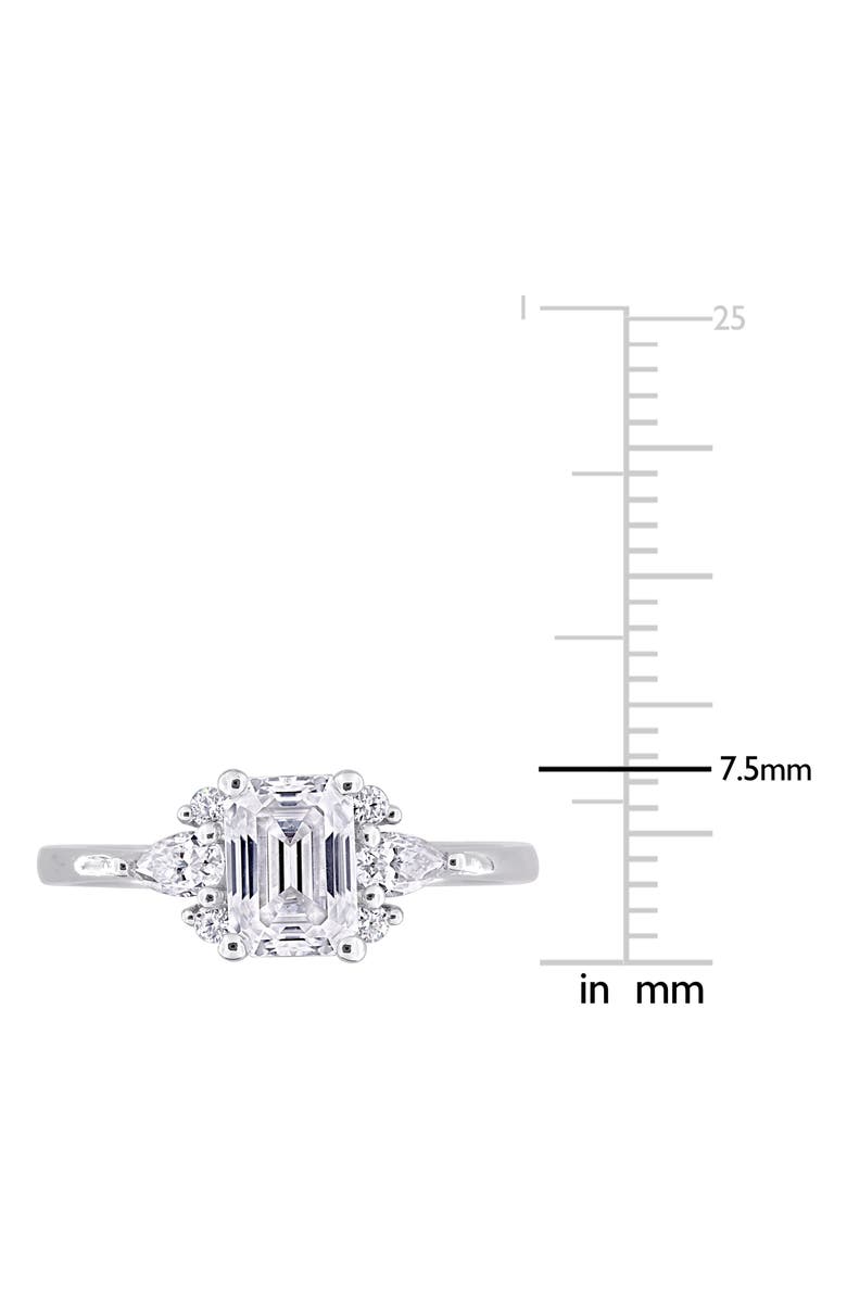 DELMAR Emerald Cut Lab-Created Moissanite Ring, Alternate, color, White
