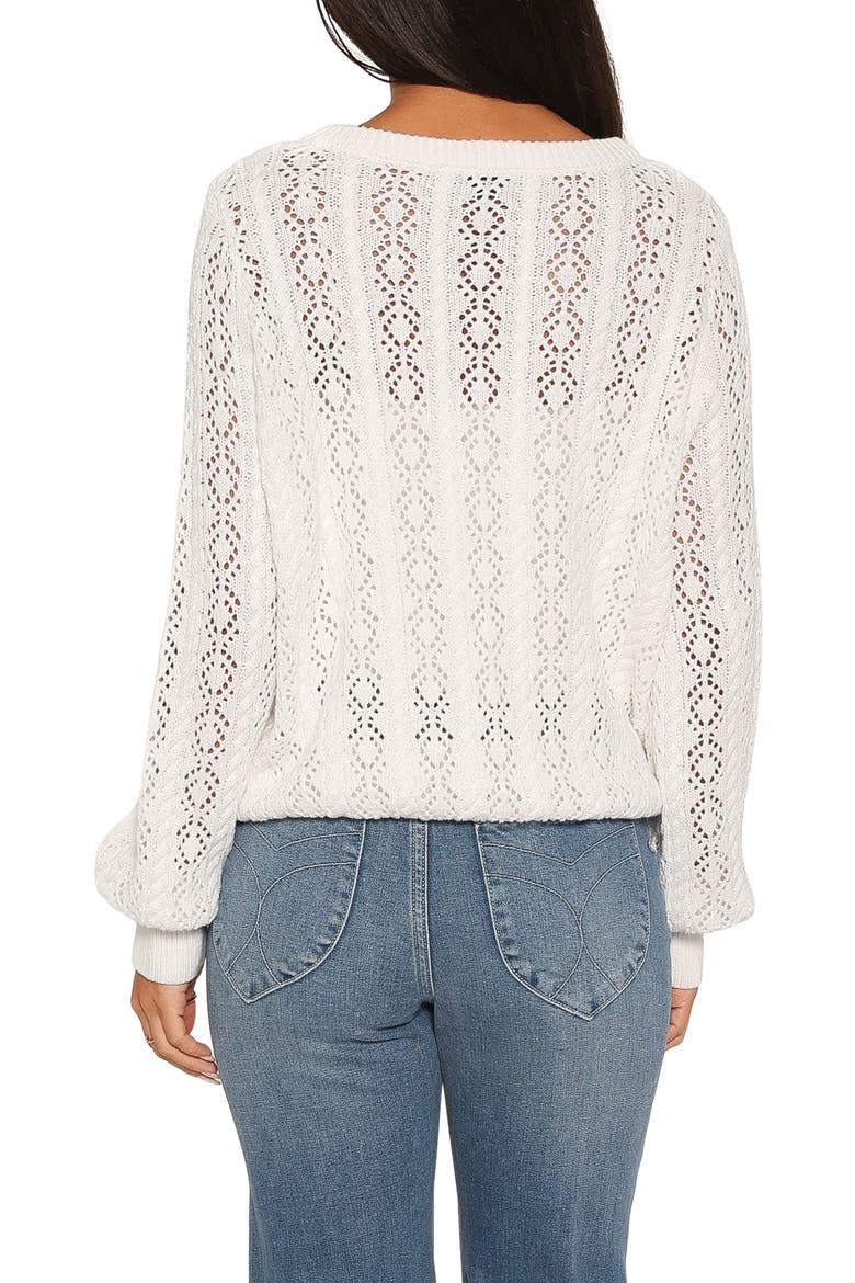 Tyler Pointelle Sweater, Alternate, color, WHITE