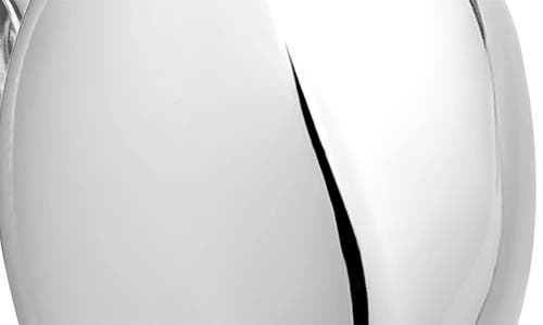Devata Beveled Curved Dome Stud Earrings In Silver