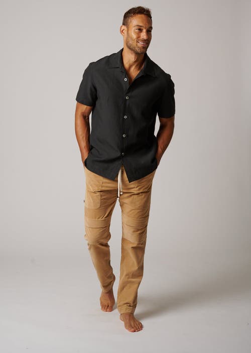 Leisure Lab Cabana Button Up In Matte Black