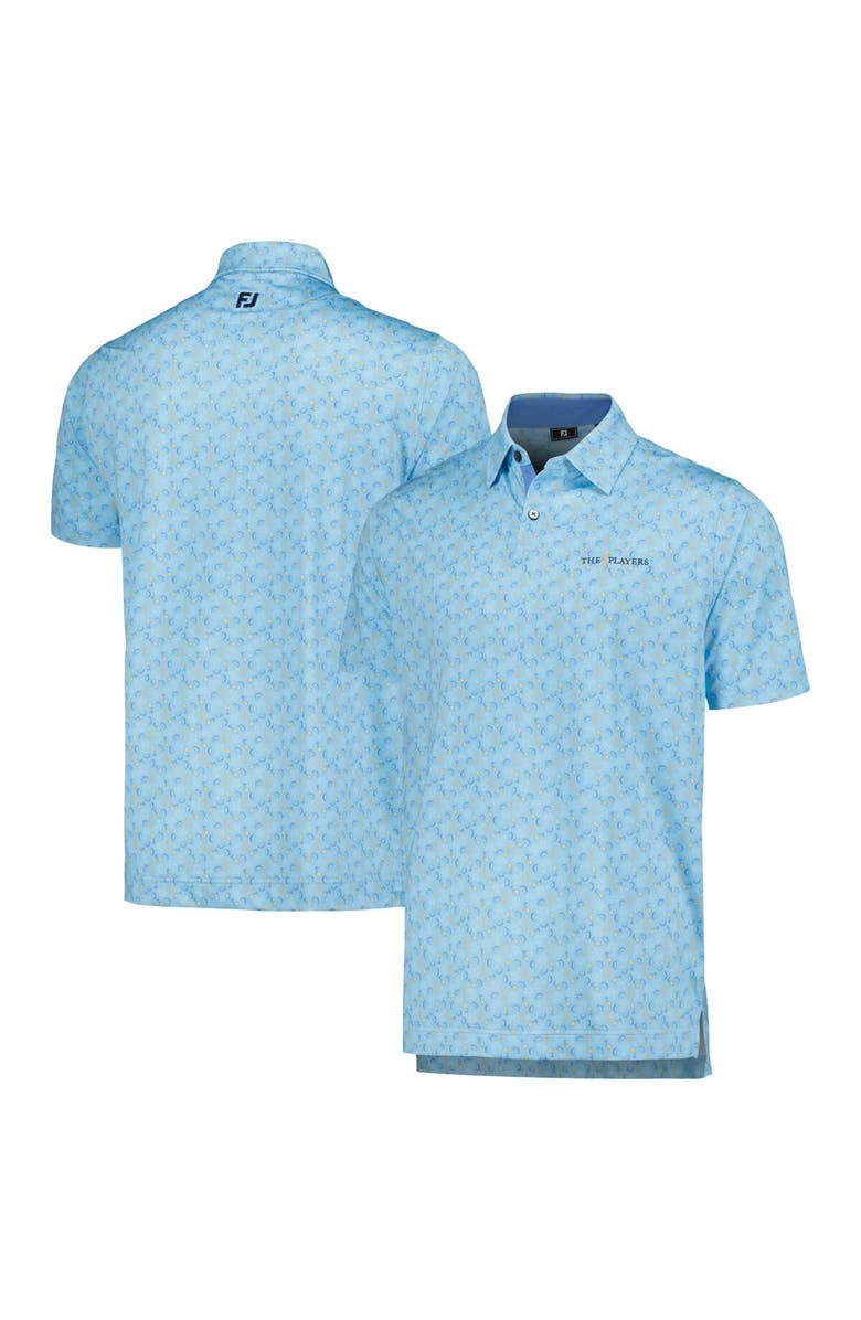 FOOTJOY Men's FootJoy Light Blue THE PLAYERS Custom Print Performance Polo, Main, color, 