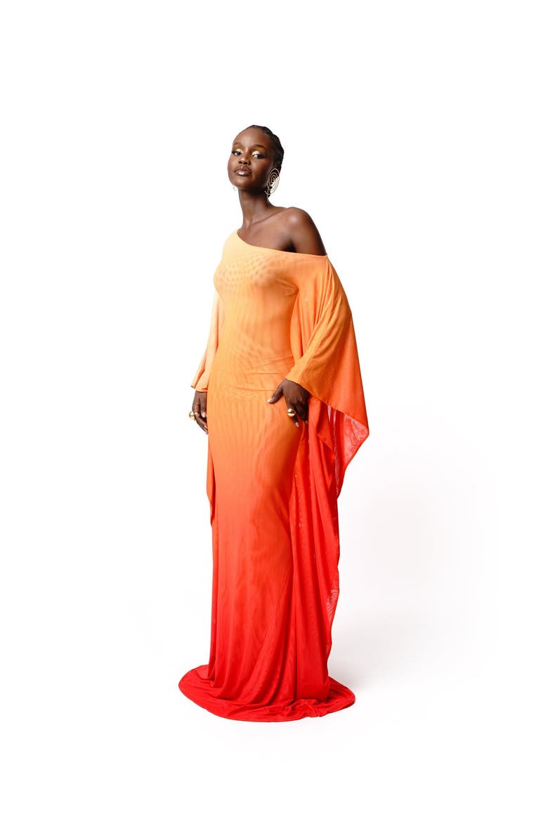 The Eve Kaftan Maxi Dress, Alternate, color, Orange