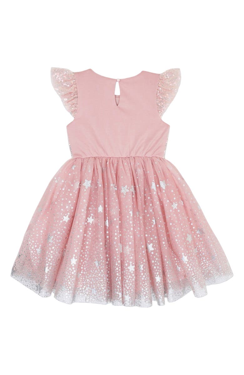 Zunie Kids' Sequin Star Party Dress, Alternate, color, Blush
