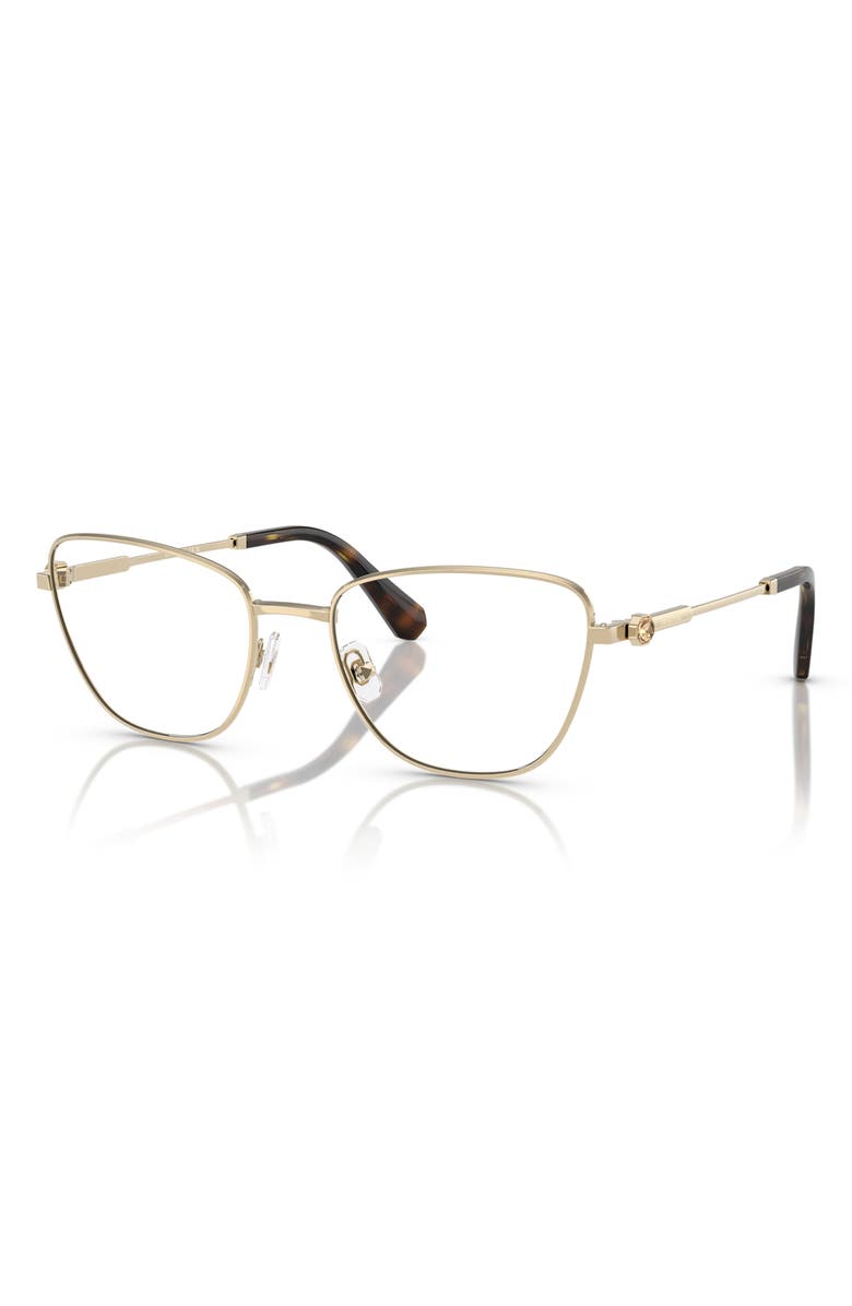Swarovski 53mm Cat Eye Optical Glasses, Alternate, color, Pale Gold