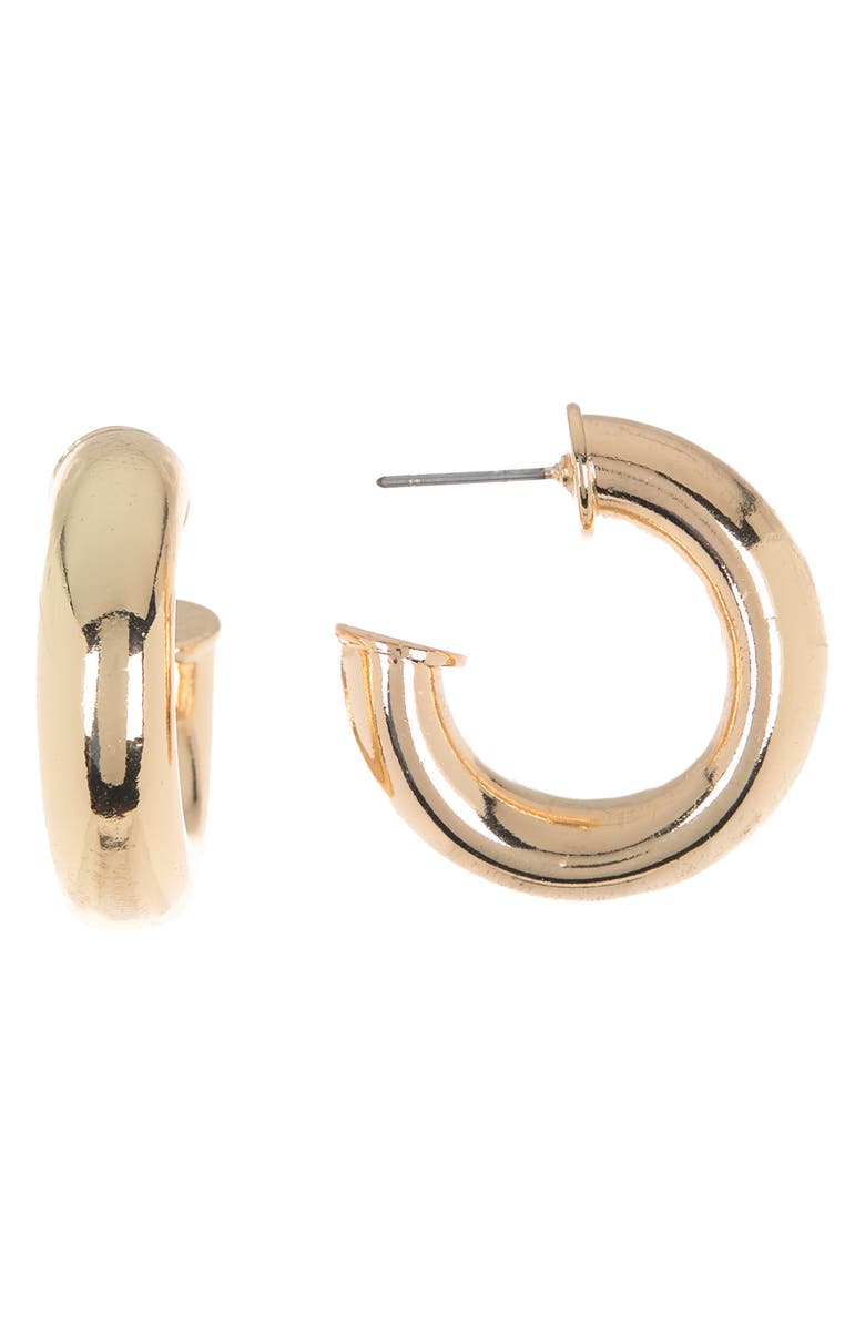 NORDSTROM RACK 25mm Tube Hoop Earrings, Main, color, Gold