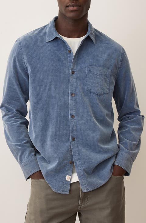 Lightweight Corduroy Button-Up Shirt