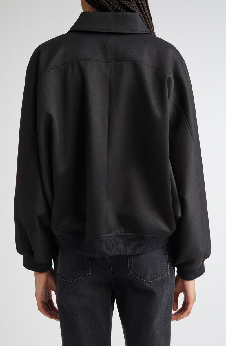 LOULOU DE SAISON Frost Batwing Sleeve Wool Blend Bomber Jacket, Alternate, color, Black