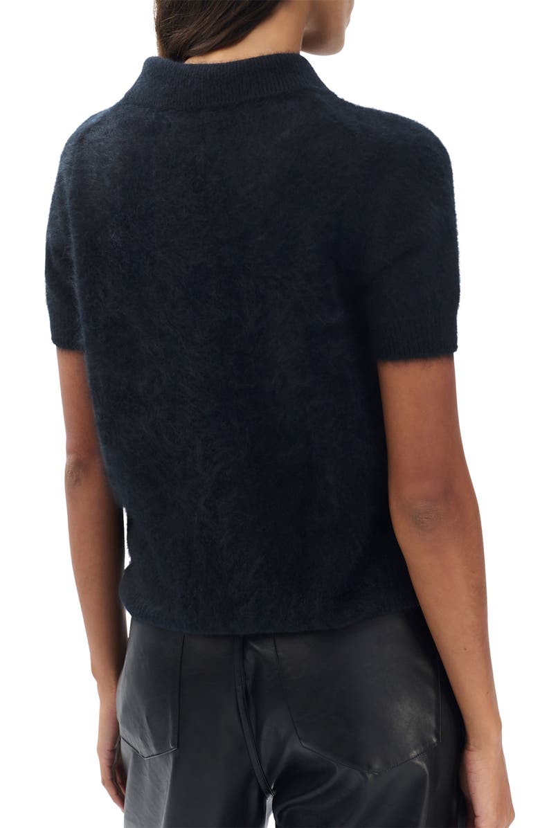 rag & bone Jada Brushed Cashmere Polo Sweater, Alternate, color, Black