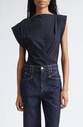 Isabel Marant Maisan Draped Asymmetric Cotton T-Shirt